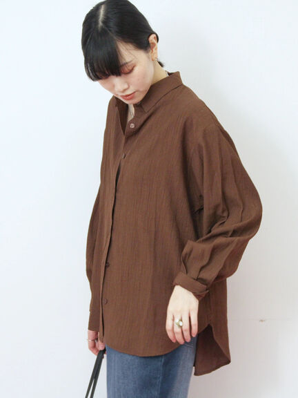 楊柳レギュラーシャツ（チャコールグレー/ブラウン/グリーン）｜Samansa Mos2 blue（サマンサモスモス ブルー）通販