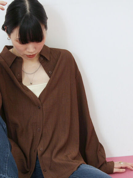 楊柳レギュラーシャツ（チャコールグレー/ブラウン/グリーン）｜Samansa Mos2 blue（サマンサモスモス ブルー）通販