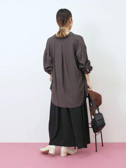 楊柳レギュラーシャツ（チャコールグレー/ブラウン/グリーン）｜Samansa Mos2 blue（サマンサモスモス ブルー）通販