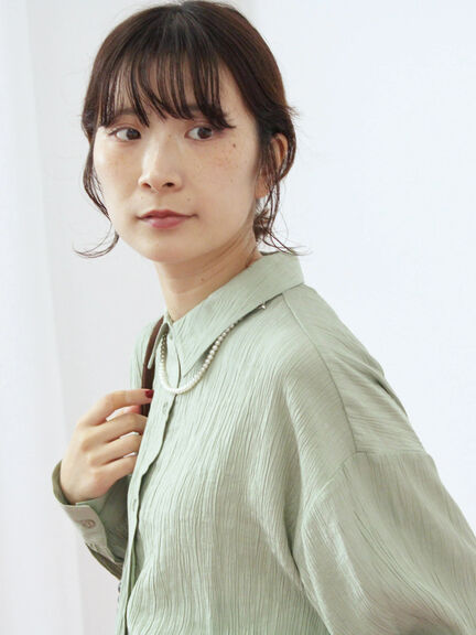 楊柳レギュラーシャツ（チャコールグレー/ブラウン/グリーン）｜Samansa Mos2 blue（サマンサモスモス ブルー）通販