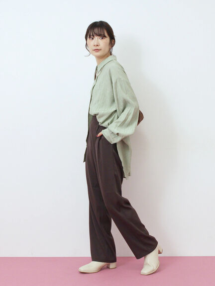 楊柳レギュラーシャツ（チャコールグレー/ブラウン/グリーン）｜Samansa Mos2 blue（サマンサモスモス ブルー）通販