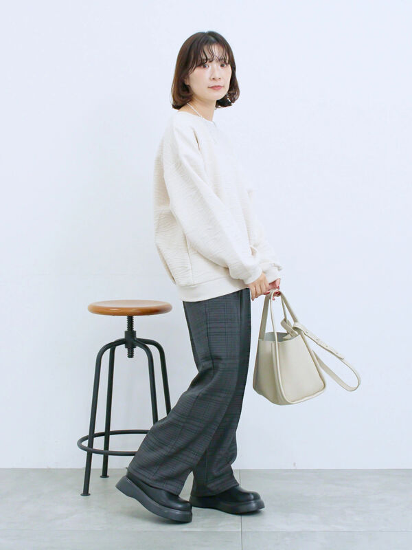 セール】 カチオン染めチェックパンツ（グレー/ベージュ/ブラウン