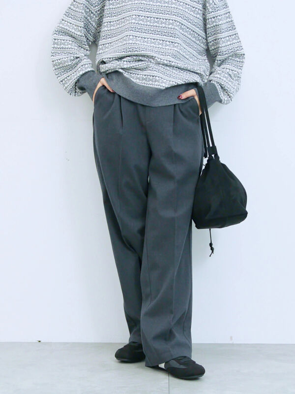 セール】 サイドタブ付きパンツ（グレー/チャコールグレー/ベージュ