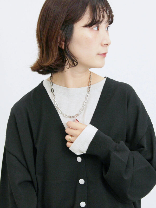 セール】 裾ドロストニットカーディガン（ブラック/ベージュ/ブルー