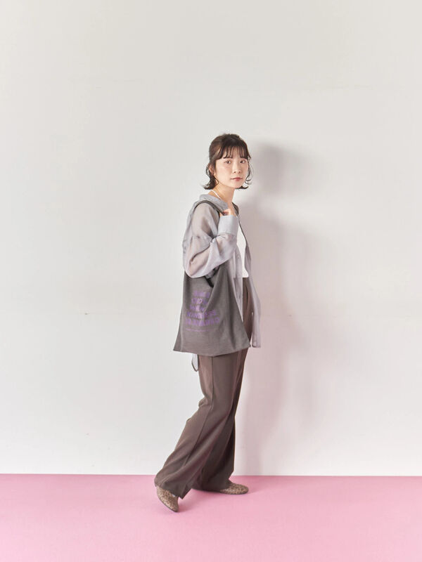 ●me✳︎i●バンドカラーブザムシアーシャツブラウスシースルーM TODAYFUL - バンドカラーブザム切り替えシアーシャツブラウス