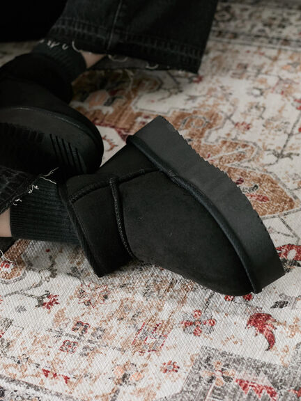 厚底ボアブーツ（ブラック/ダークブラウン/キャメル）｜Samansa Mos2 blue（サマンサモスモス ブルー）通販