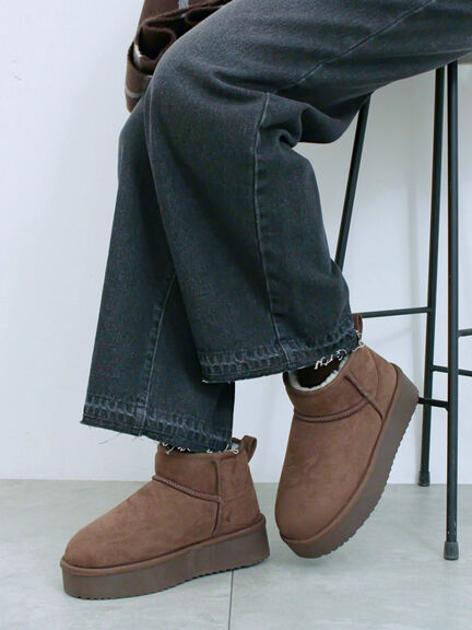 厚底ボアブーツ（ブラック/ダークブラウン/キャメル）｜Samansa Mos2 blue（サマンサモスモス ブルー）通販