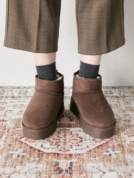 厚底ボアブーツ（ブラック/ダークブラウン/キャメル）｜Samansa Mos2 blue（サマンサモスモス ブルー）通販