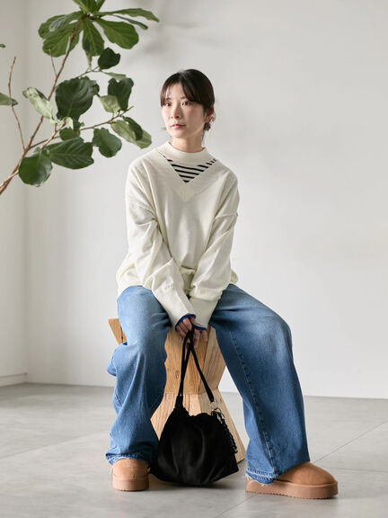 厚底ボアブーツ（ブラック/ダークブラウン/キャメル）｜Samansa Mos2 blue（サマンサモスモス ブルー）通販