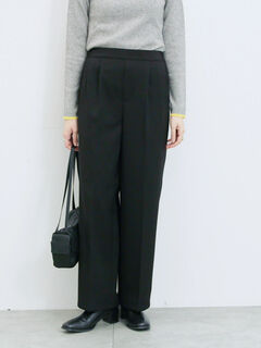 セール】 シャーリングワイドパンツ（グレー/ブラック/ベージュ