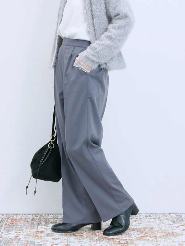 セール】 裏起毛ストレートパンツ（グレー/ブラック/モカ/ブラウン