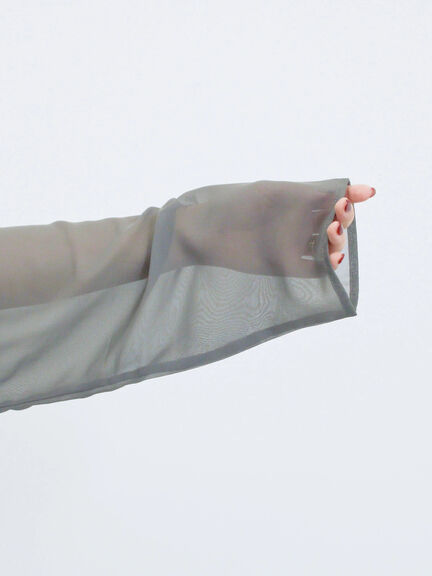 袖シフォンレイヤードプルオーバー（オフホワイト/チャコールグレー/ブラック）｜Samansa Mos2 blue（サマンサモスモス ブルー）通販