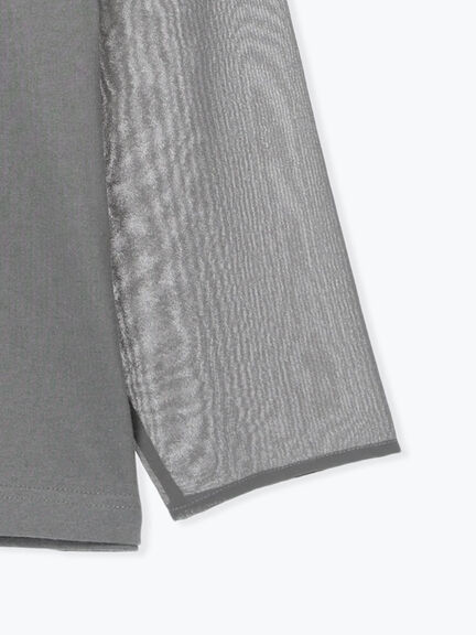 袖シフォンレイヤードプルオーバー（オフホワイト/チャコールグレー/ブラック）｜Samansa Mos2 blue（サマンサモスモス ブルー）通販