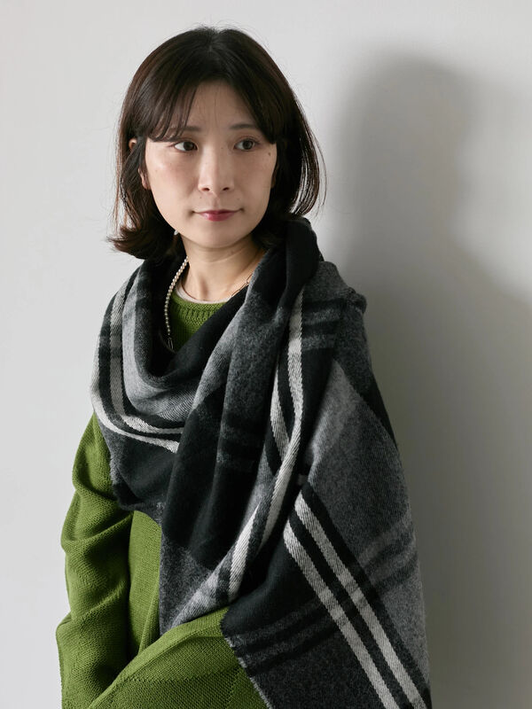 セール】 チェックマフラー（ブラック/ブラウン/イエロー/サックス