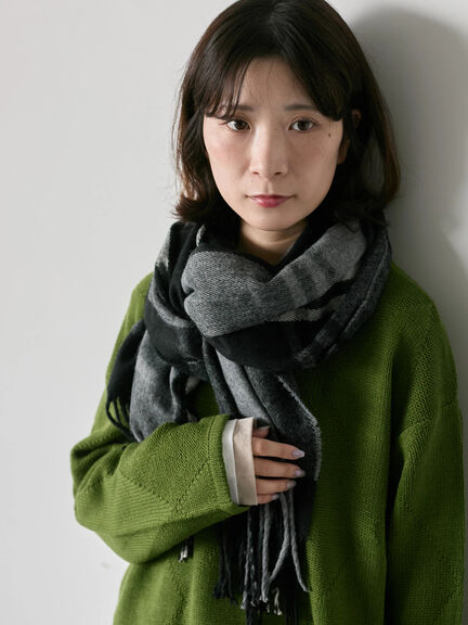 チェックマフラー（ブラック/ブラウン/イエロー/サックスブルー）｜Samansa Mos2 blue（サマンサモスモス ブルー）通販