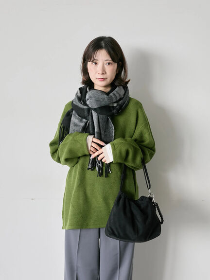 チェックマフラー（ブラック/ブラウン/イエロー/サックスブルー）｜Samansa Mos2 blue（サマンサモスモス ブルー）通販