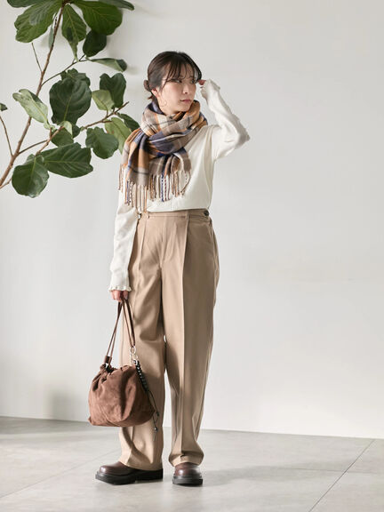 チェックマフラー（ブラック/ブラウン/イエロー/サックスブルー）｜Samansa Mos2 blue（サマンサモスモス ブルー）通販