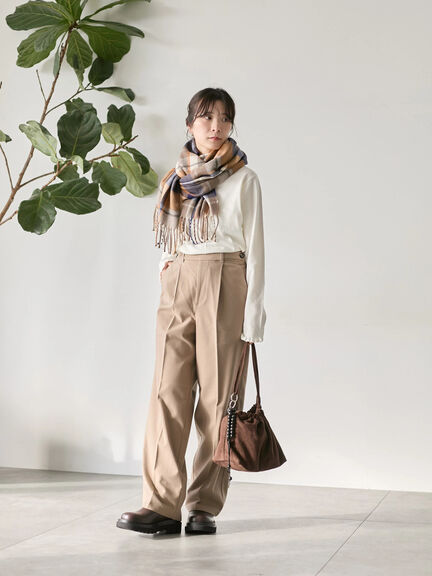 チェックマフラー（ブラック/ブラウン/イエロー/サックスブルー）｜Samansa Mos2 blue（サマンサモスモス ブルー）通販