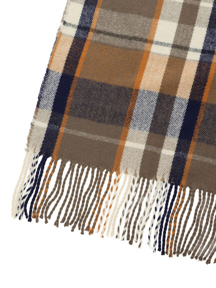 チェックマフラー（ブラック/ブラウン/イエロー/サックスブルー）｜Samansa Mos2 blue（サマンサモスモス ブルー）通販