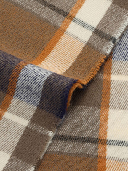 チェックマフラー（ブラック/ブラウン/イエロー/サックスブルー）｜Samansa Mos2 blue（サマンサモスモス ブルー）通販