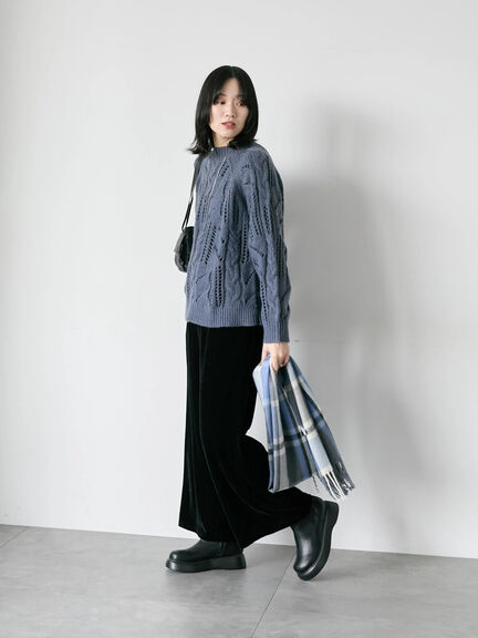 チェックマフラー（ブラック/ブラウン/イエロー/サックスブルー）｜Samansa Mos2 blue（サマンサモスモス ブルー）通販