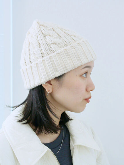 ケーブルニット帽（チャコールグレー/ブラック/キナリ）｜Samansa Mos2 blue（サマンサモスモス ブルー）通販