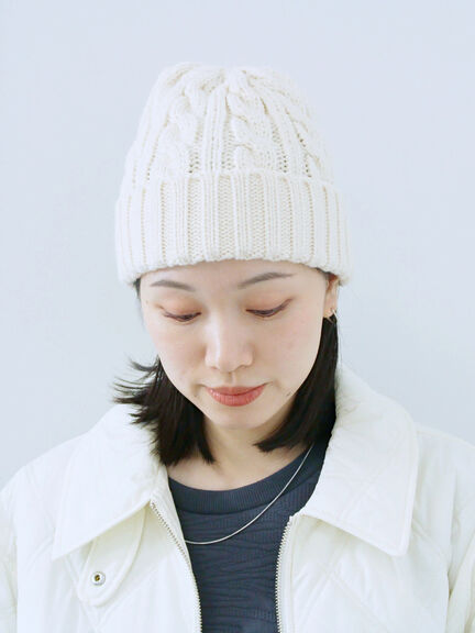 ケーブルニット帽（チャコールグレー/ブラック/キナリ）｜Samansa Mos2 blue（サマンサモスモス ブルー）通販