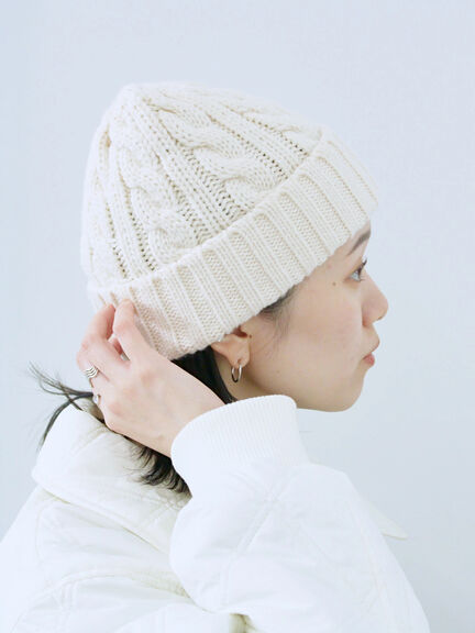 ケーブルニット帽（チャコールグレー/ブラック/キナリ）｜Samansa Mos2 blue（サマンサモスモス ブルー）通販