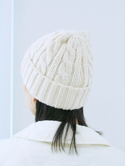 ケーブルニット帽（チャコールグレー/ブラック/キナリ）｜Samansa Mos2 blue（サマンサモスモス ブルー）通販