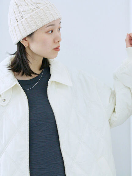 ケーブルニット帽（チャコールグレー/ブラック/キナリ）｜Samansa Mos2 blue（サマンサモスモス ブルー）通販