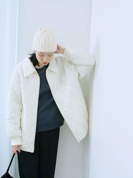 ケーブルニット帽（チャコールグレー/ブラック/キナリ）｜Samansa Mos2 blue（サマンサモスモス ブルー）通販