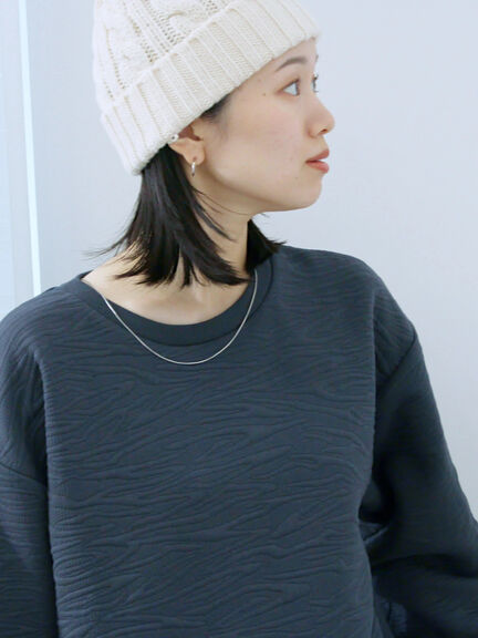 ケーブルニット帽（チャコールグレー/ブラック/キナリ）｜Samansa Mos2 blue（サマンサモスモス ブルー）通販