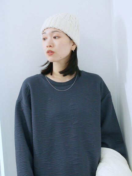 ケーブルニット帽（チャコールグレー/ブラック/キナリ）｜Samansa Mos2 blue（サマンサモスモス ブルー）通販