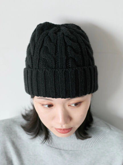 ケーブルニット帽（チャコールグレー/ブラック/キナリ）｜Samansa Mos2 blue（サマンサモスモス ブルー）通販