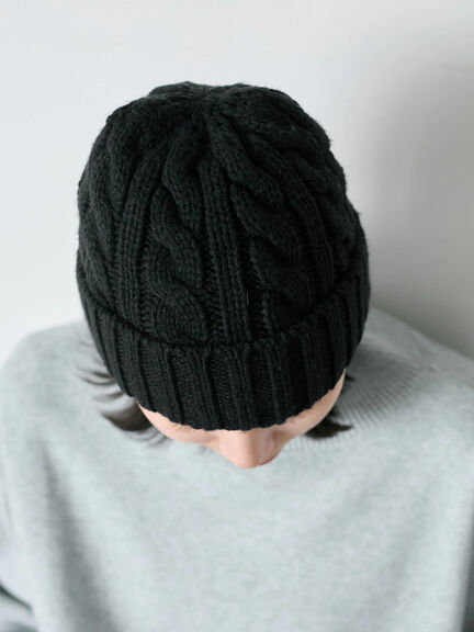 ケーブルニット帽（チャコールグレー/ブラック/キナリ）｜Samansa Mos2 blue（サマンサモスモス ブルー）通販