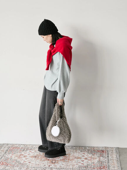 ケーブルニット帽（チャコールグレー/ブラック/キナリ）｜Samansa Mos2 blue（サマンサモスモス ブルー）通販