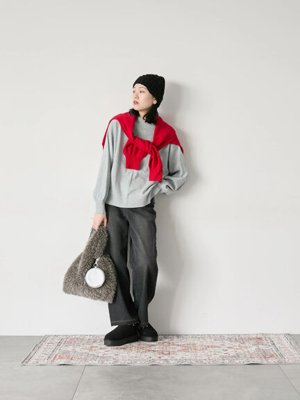 ケーブルニット帽（チャコールグレー/ブラック/キナリ）｜Samansa Mos2 blue（サマンサモスモス ブルー）通販