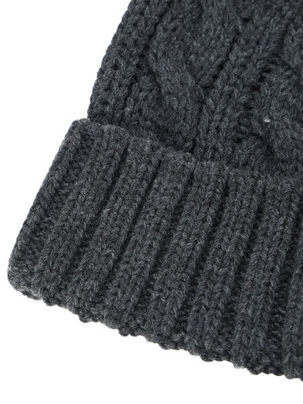 ケーブルニット帽（チャコールグレー/ブラック/キナリ）｜Samansa Mos2 blue（サマンサモスモス ブルー）通販