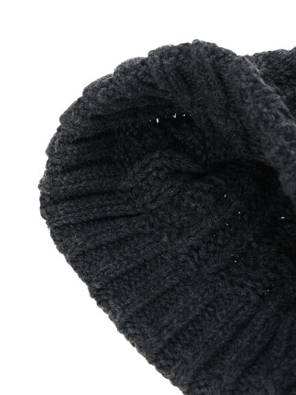 ケーブルニット帽（チャコールグレー/ブラック/キナリ）｜Samansa Mos2 blue（サマンサモスモス ブルー）通販