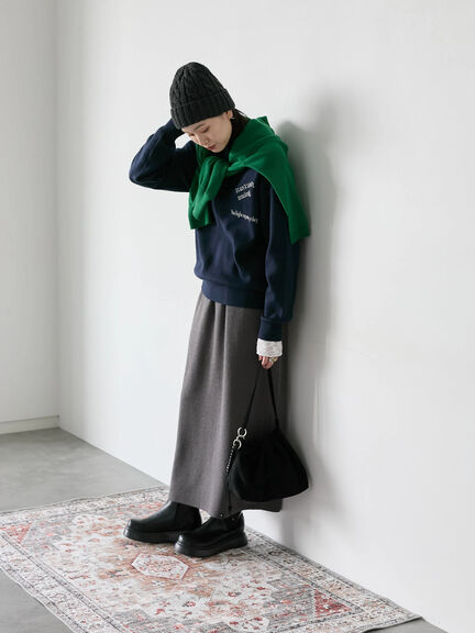 ケーブルニット帽（チャコールグレー/ブラック/キナリ）｜Samansa Mos2 blue（サマンサモスモス ブルー）通販