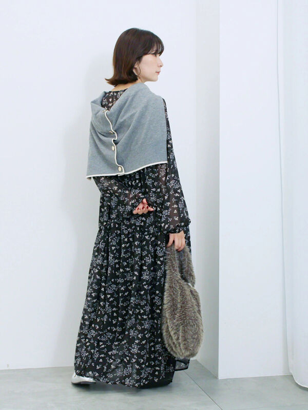 ◎花柄ワンピース（ブラック/ブラウン/キナリ/ワンピース/ワンピース