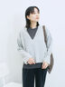 ◎裏毛深Vネックプルオーバー(グレー/ダークブラウン/ブルー)|Samansa Mos2 blue(サマンサモスモス ブルー)通販