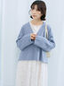 ◎裏毛深Vネックプルオーバー(グレー/ダークブラウン/ブルー)|Samansa Mos2 blue(サマンサモスモス ブルー)通販