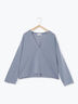 ◎裏毛深Vネックプルオーバー(グレー/ダークブラウン/ブルー)|Samansa Mos2 blue(サマンサモスモス ブルー)通販
