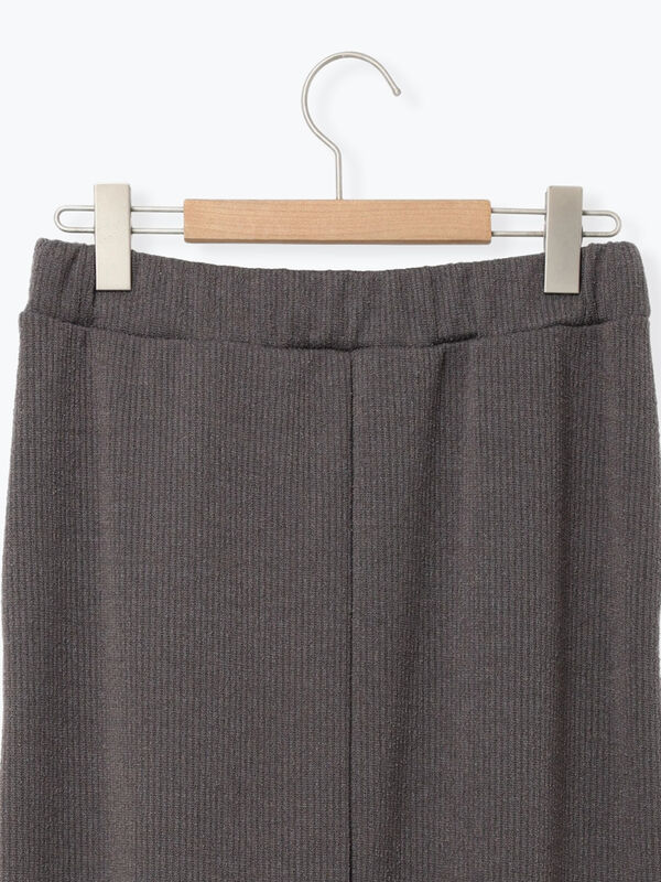 セール】 カットリブナロースカート（チャコールグレー/ブラック