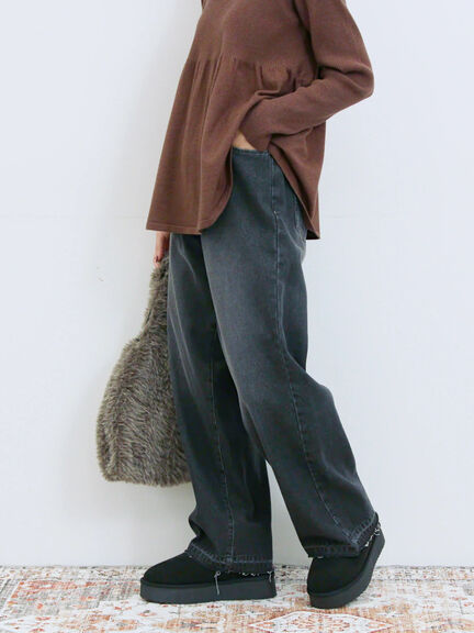 ストレートデニムパンツ（チャコールグレー/ブルー/ネイビー）｜Samansa Mos2 blue（サマンサモスモス ブルー）通販