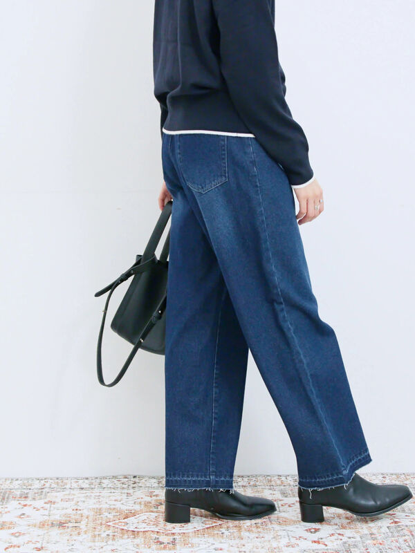 セール】 ストレートデニムパンツ（チャコールグレー/ブルー/ネイビー
