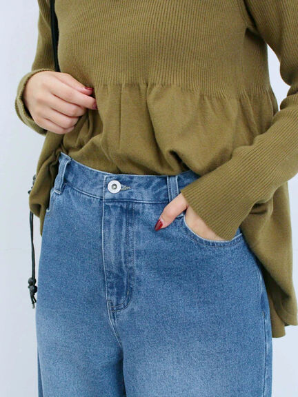 ストレートデニムパンツ（チャコールグレー/ブルー/ネイビー）｜Samansa Mos2 blue（サマンサモスモス ブルー）通販