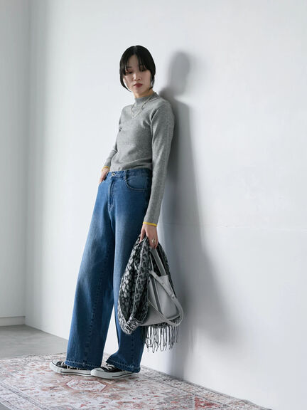 ストレートデニムパンツ（チャコールグレー/ブルー/ネイビー）｜Samansa Mos2 blue（サマンサモスモス ブルー）通販