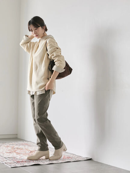 裏起毛ストレッチパンツ（グレー/チャコールグレー/ブラック/モカ）｜Samansa Mos2 blue（サマンサモスモス ブルー）通販